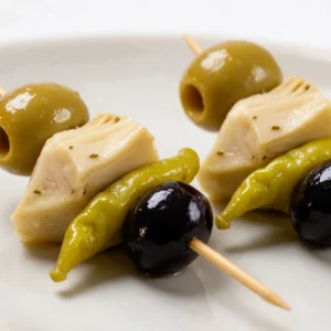 Alcachofa,piparra y aceitunas